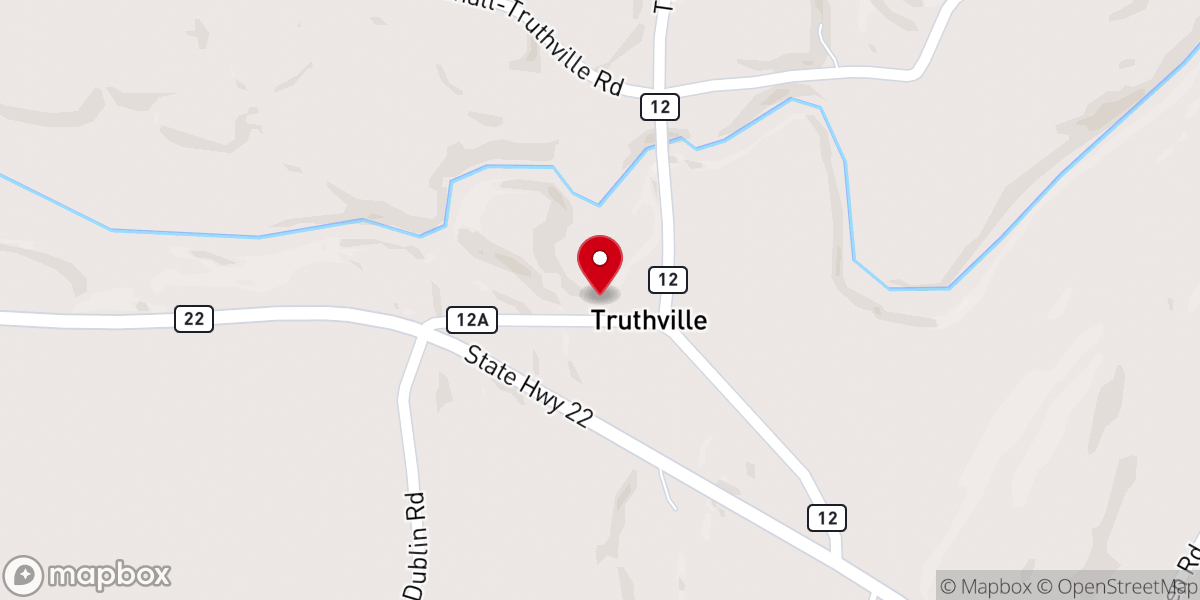 Map showing location of Truthville Baptist Church