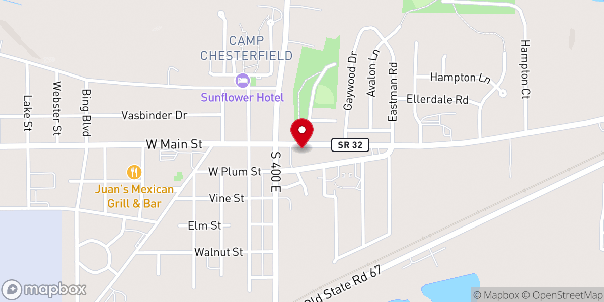 Map showing location of Parkview Wesleyan Church