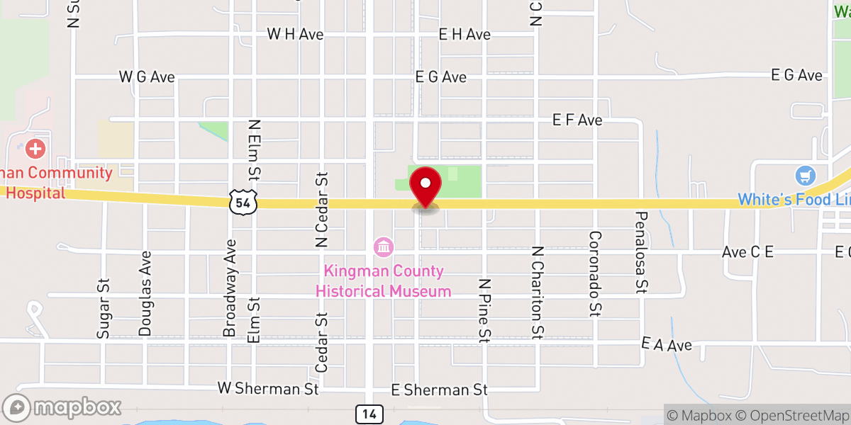 Map showing location of First Presbyterian Church
