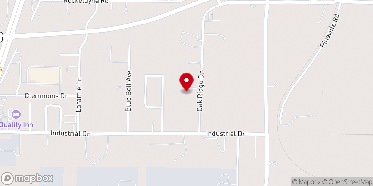 Map showing location of Oakridge Bible Missionary Church