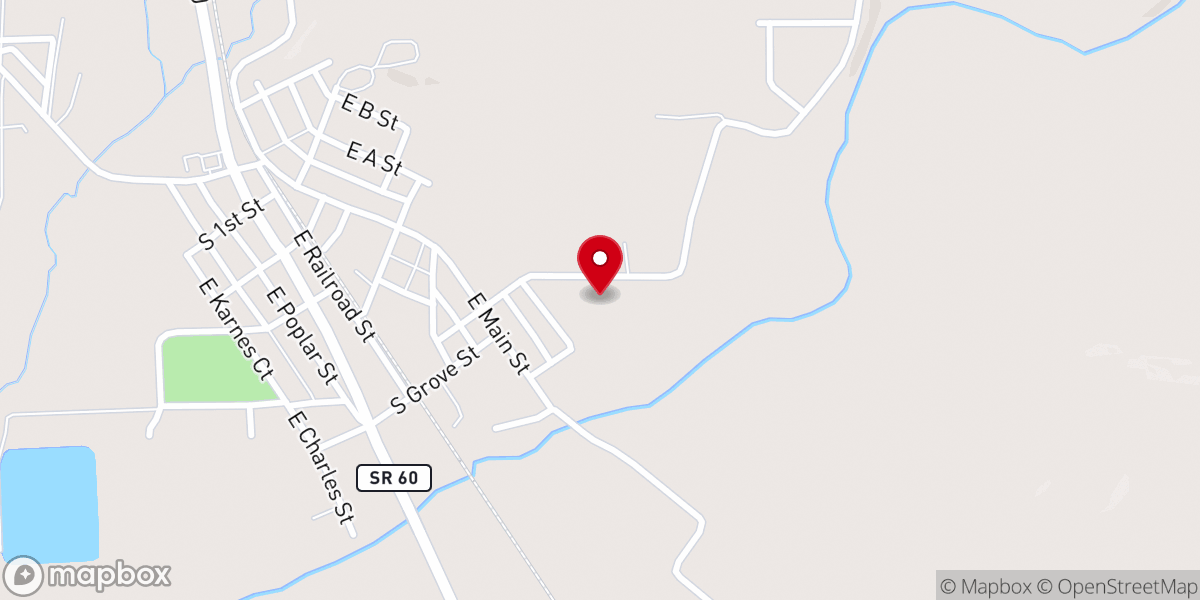 Map showing location of Free Gospel Fellowship
