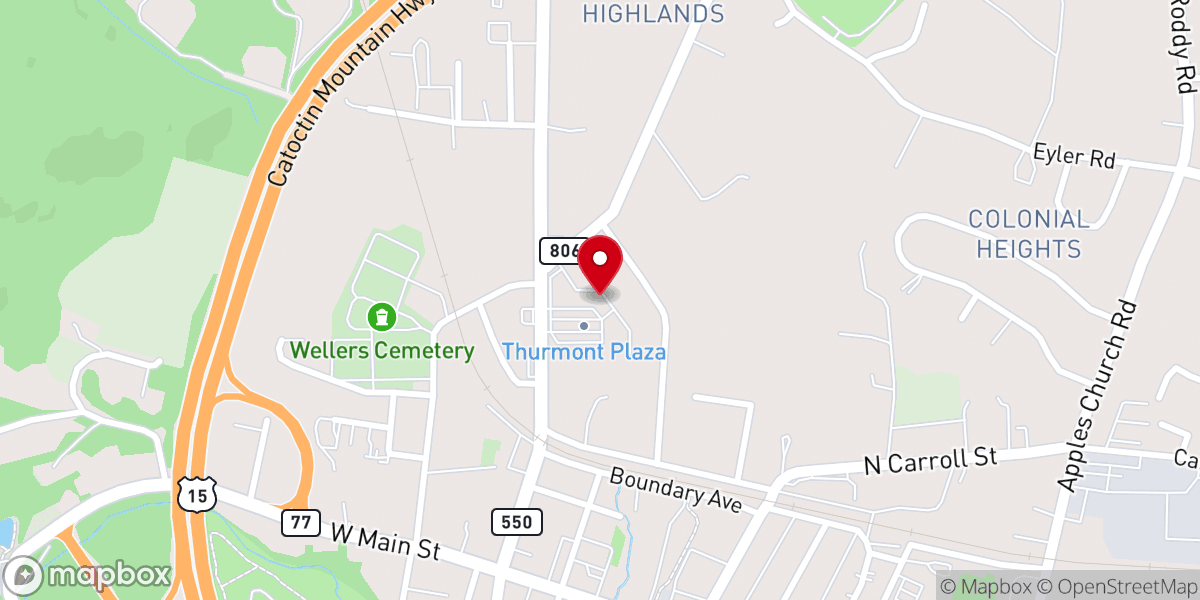 Map showing location of Domino's Pizza
