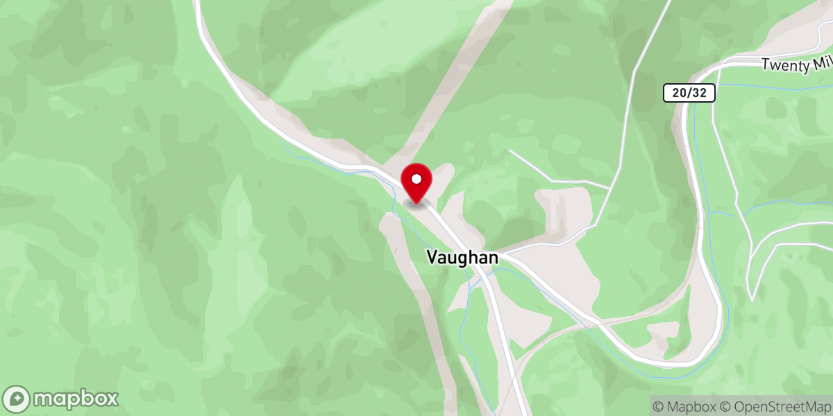 Map showing location of Vaughan Baptist Church