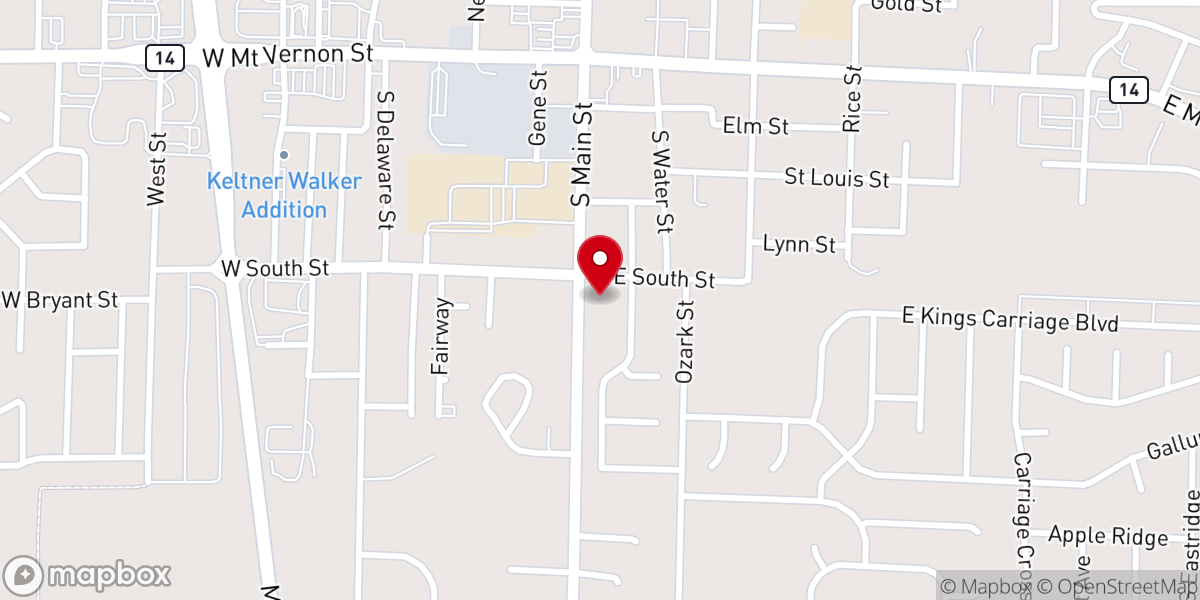 Map showing location of Grace Baptist Church of the Ozarks