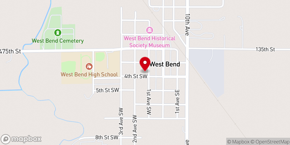 Map showing location of United Methodist Church