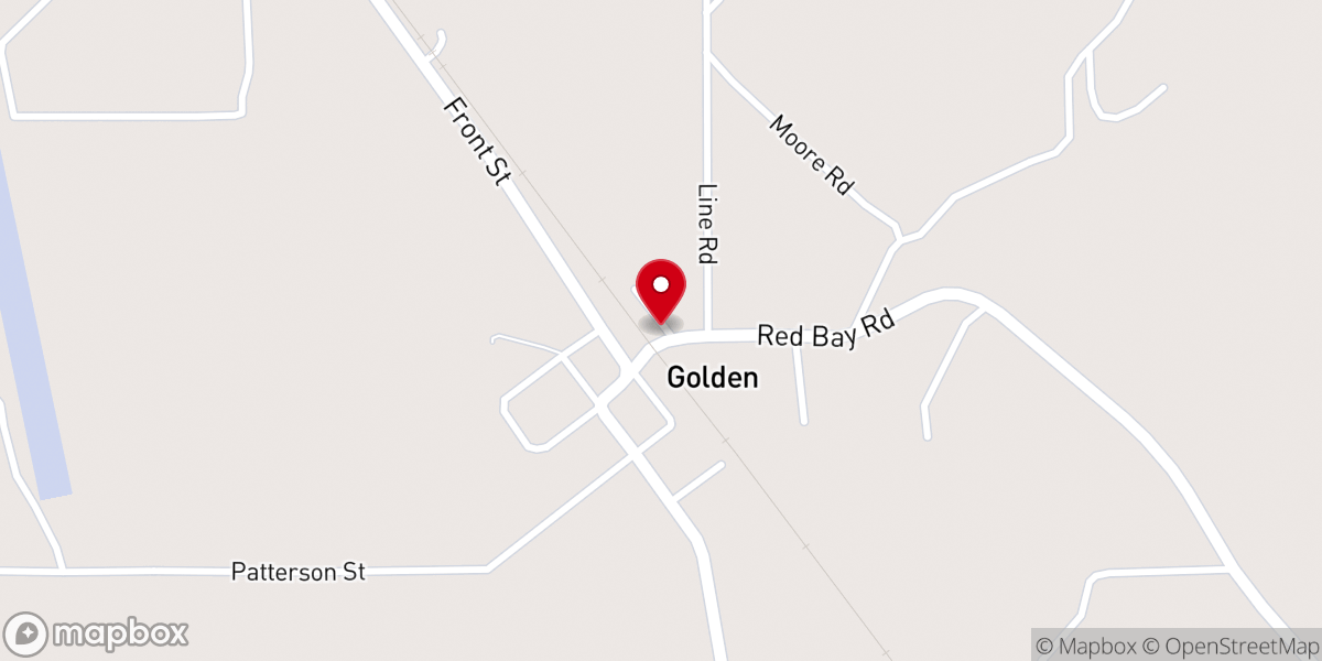Map showing location of Golden Central Baptist Church