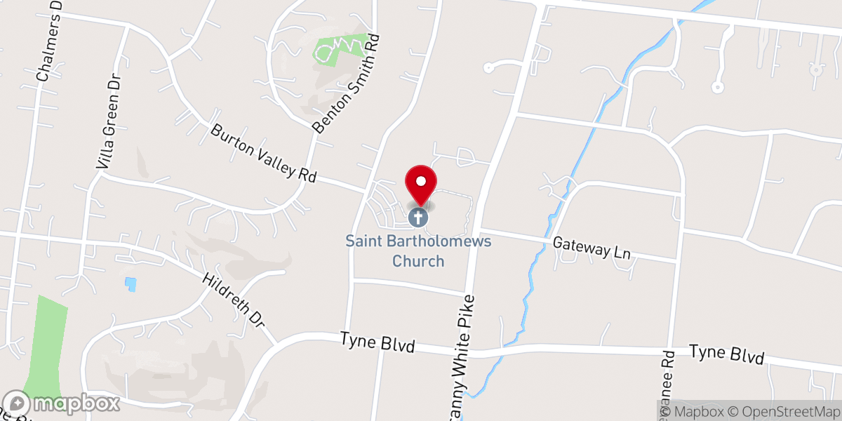 Map showing location of St Bartholomew's Episcopal Church