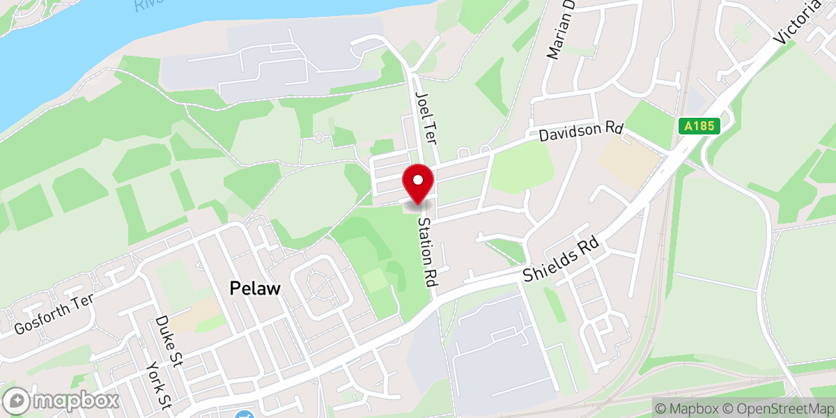 Map showing location of Bill Quay Methodist Church