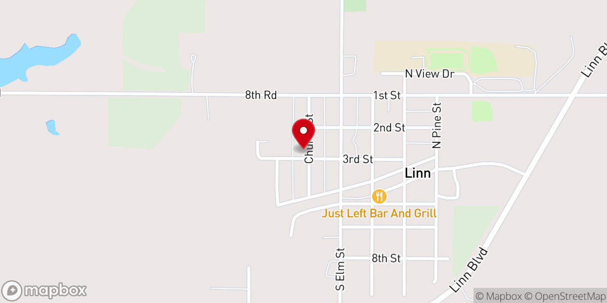 Map showing location of Zion Lutheran Church