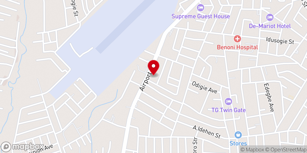 Map showing location of Living Faith Church (Winners Chapel Airport Road Benin City)