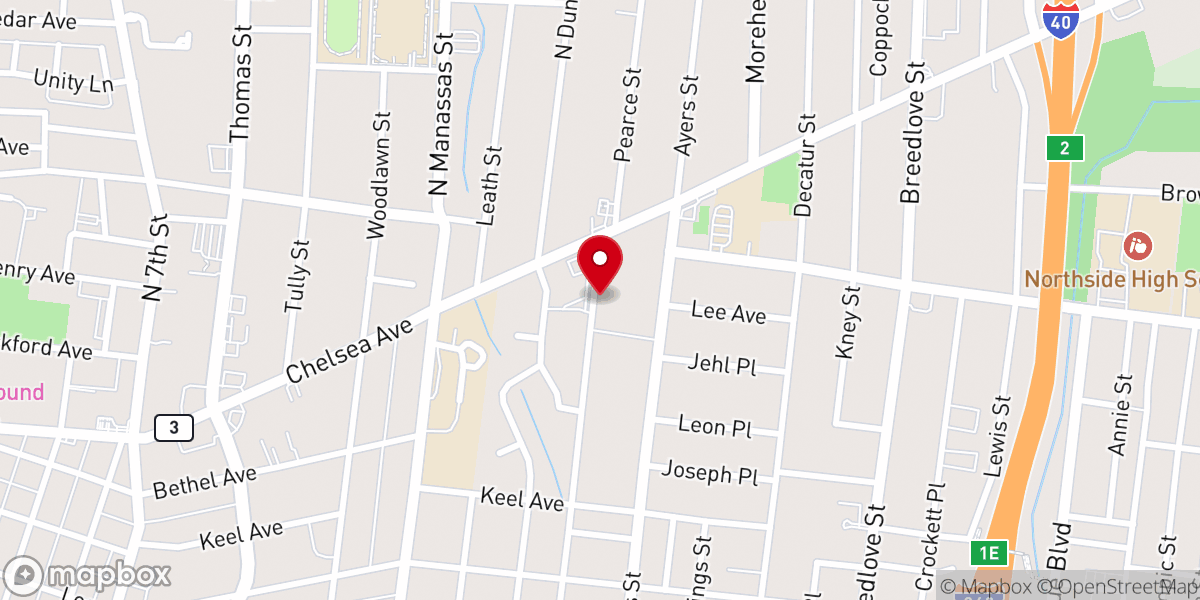 Map showing location of Seventh Street Church