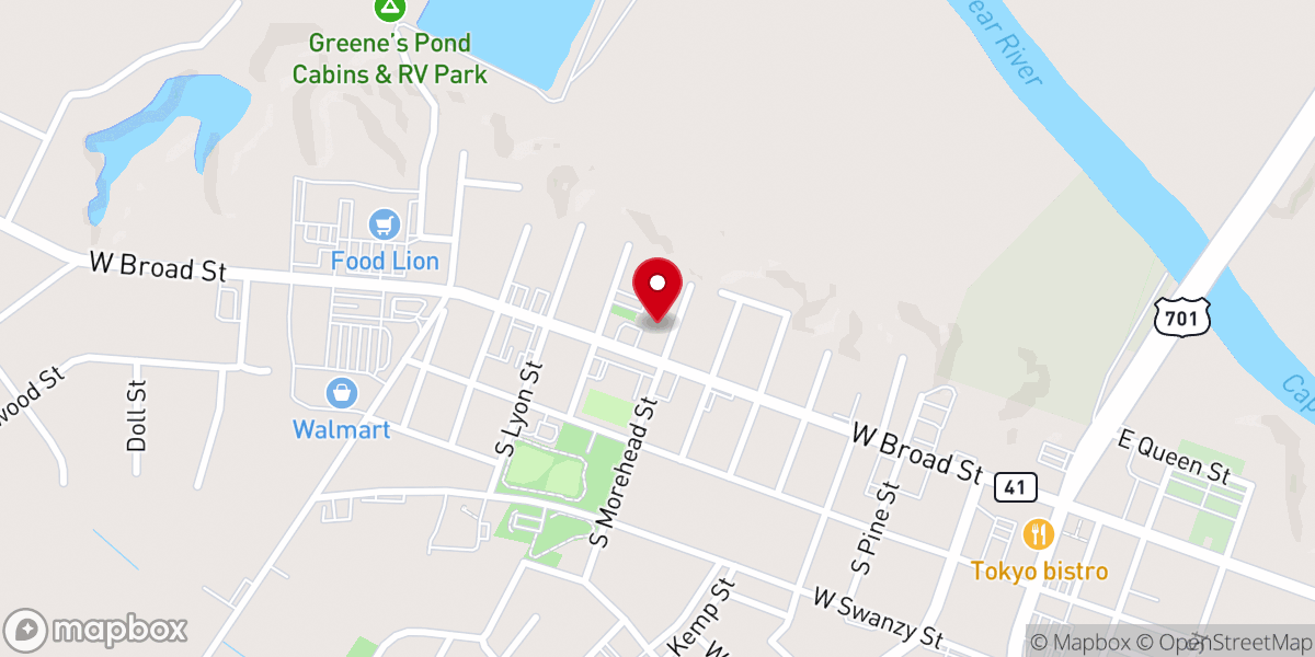 Map showing location of Elizabethtown Presbyterian Church