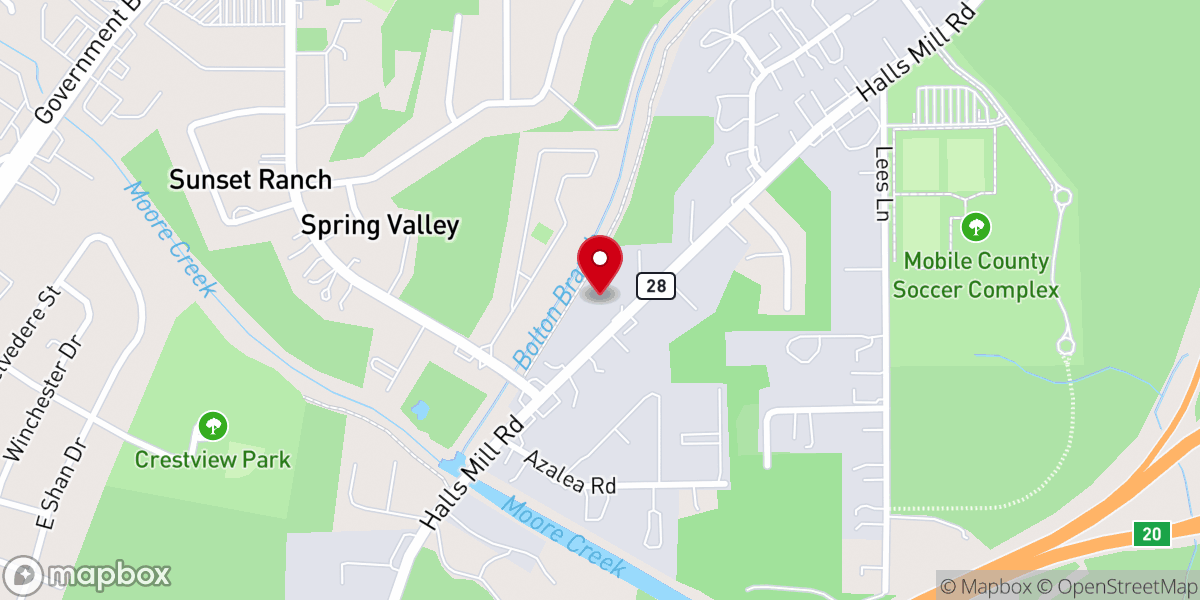 Map showing location of Azalea Baptist Church