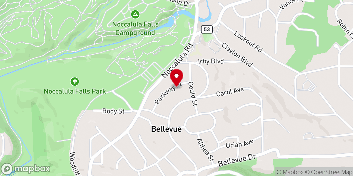 Map showing location of Parkway Community Church