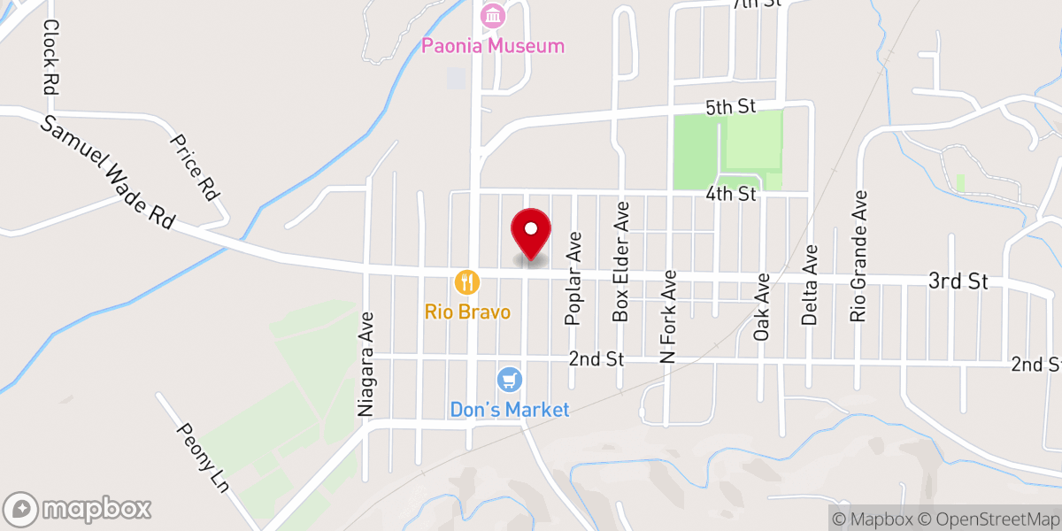 Map showing location of Paonia United Methodist Church