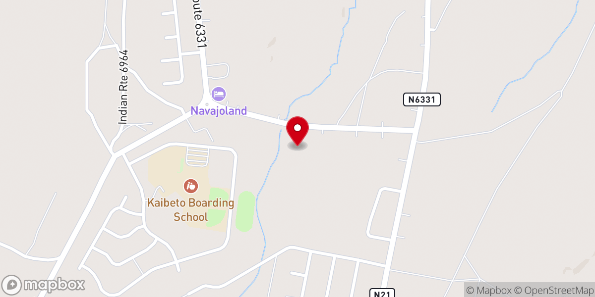Map showing location of Kaibeto Nazerene Church