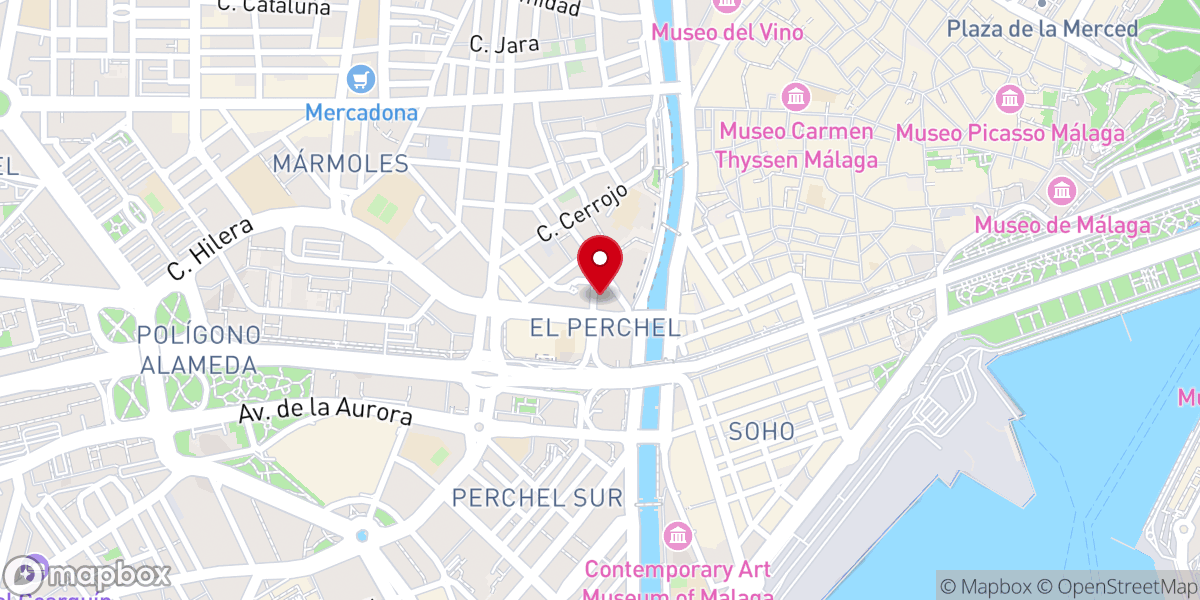 Map showing location of Pontifica y Real Archicofradía del Dulce Nombre de Jesús Nazareno del Paso y María Santísima de la Esperanza
