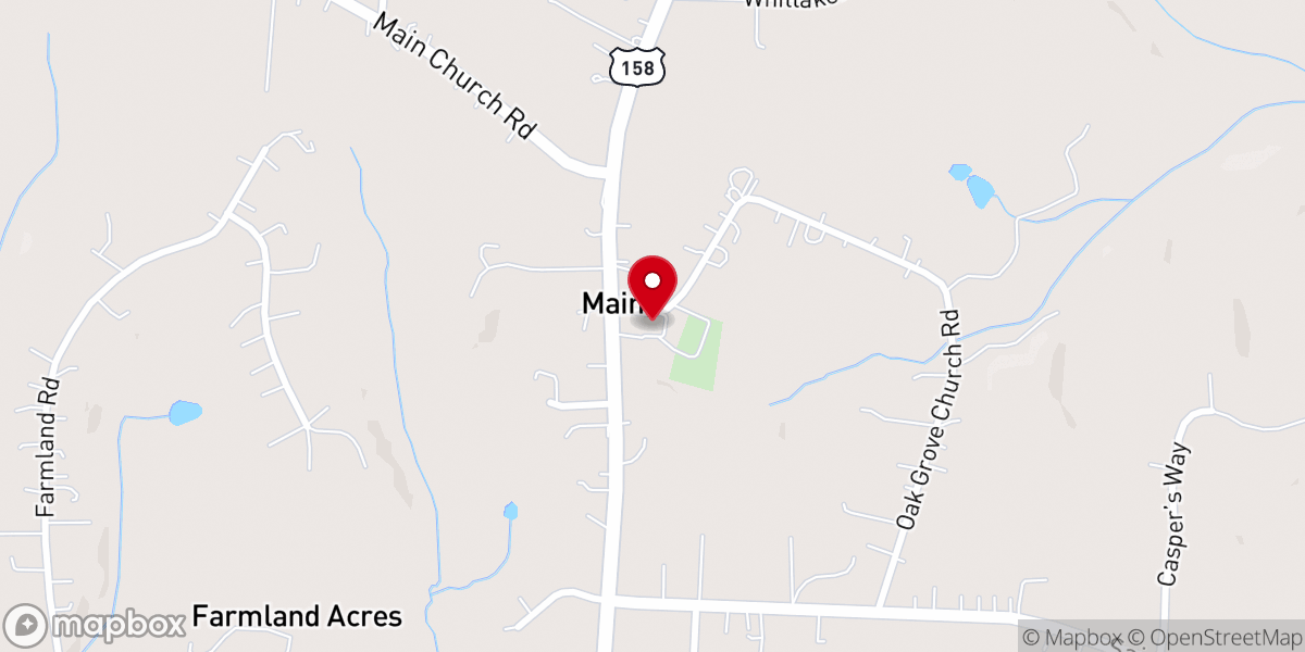 Map showing location of Oak Grove United Methodist Church