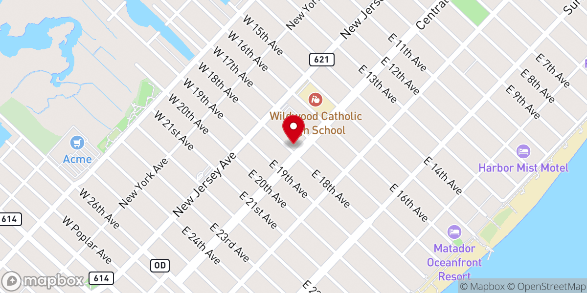Map showing location of Central Bible Church