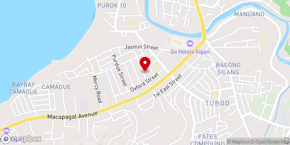 Map showing location of Metro Iligan Baptist Church
