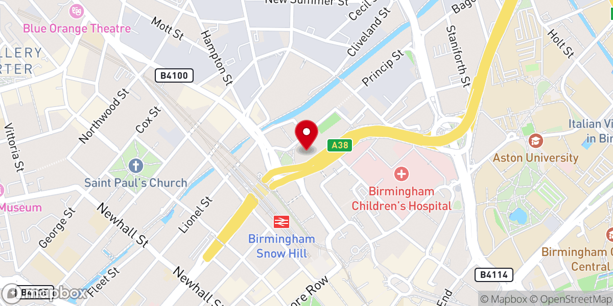 Map showing location of St Chad's Catholic Cathedral