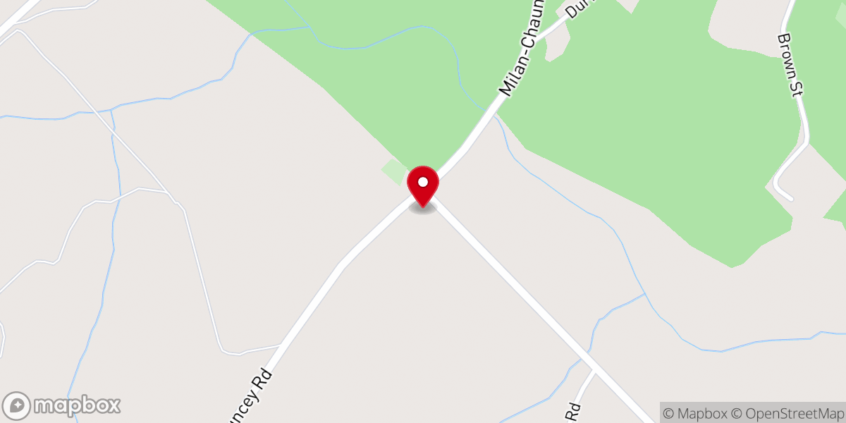 Map showing location of Sugar Creek Church