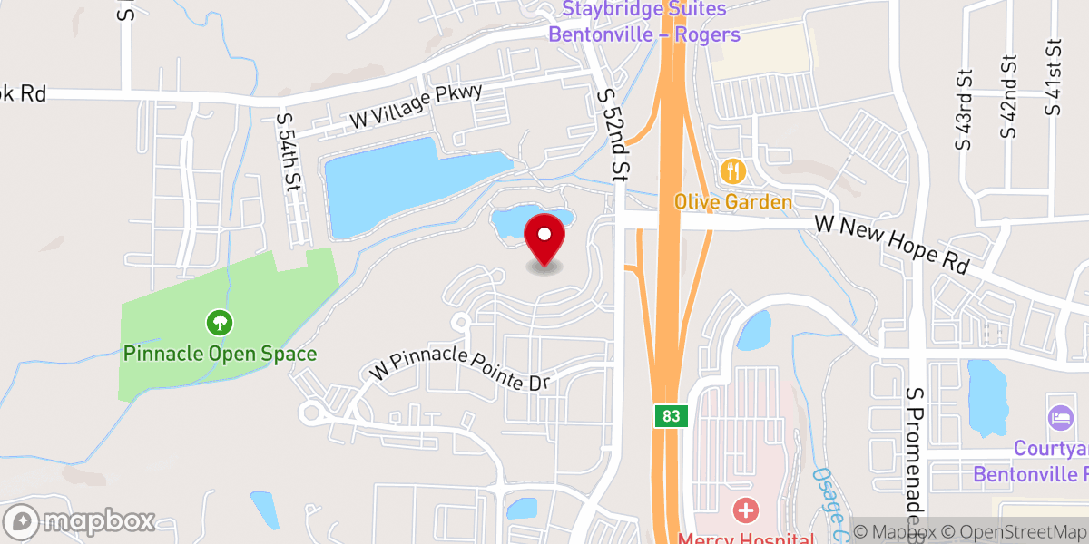 Map showing location of The Porch Northwest Arkansas (NWA)