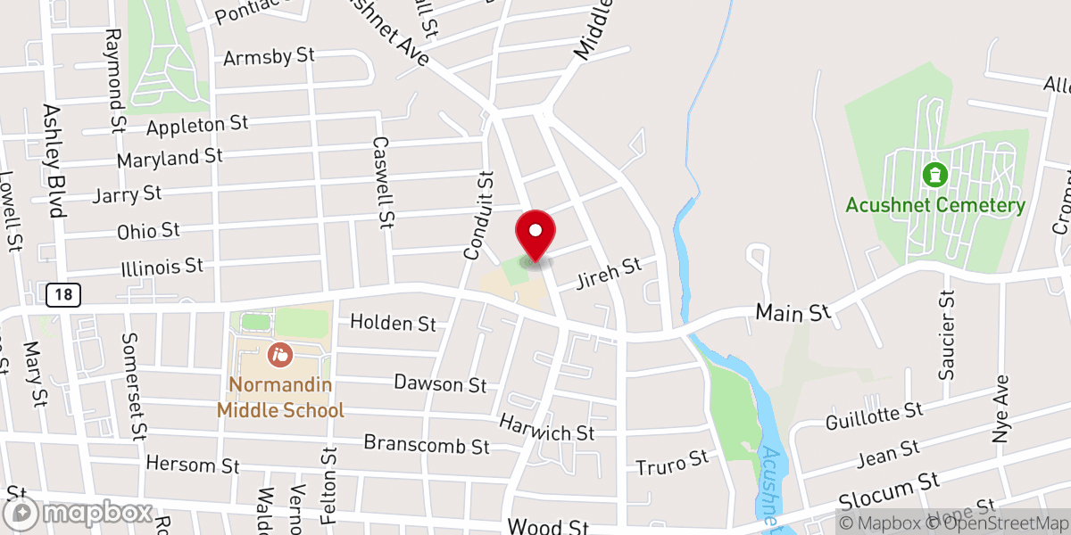 Map showing location of First Congregational Church