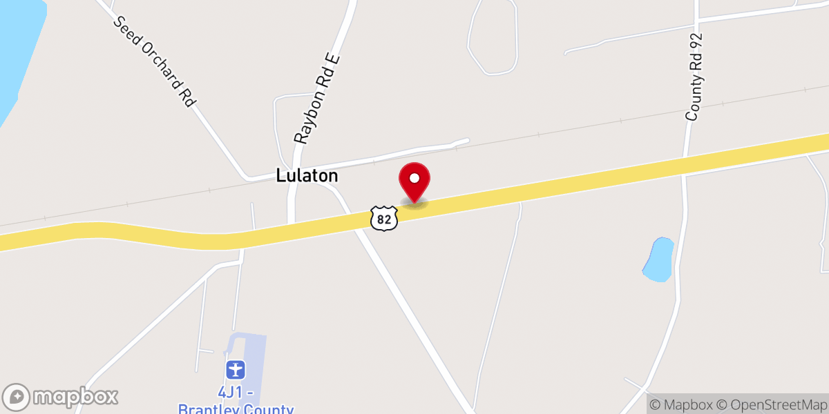 Map showing location of Lulaton Baptist Church