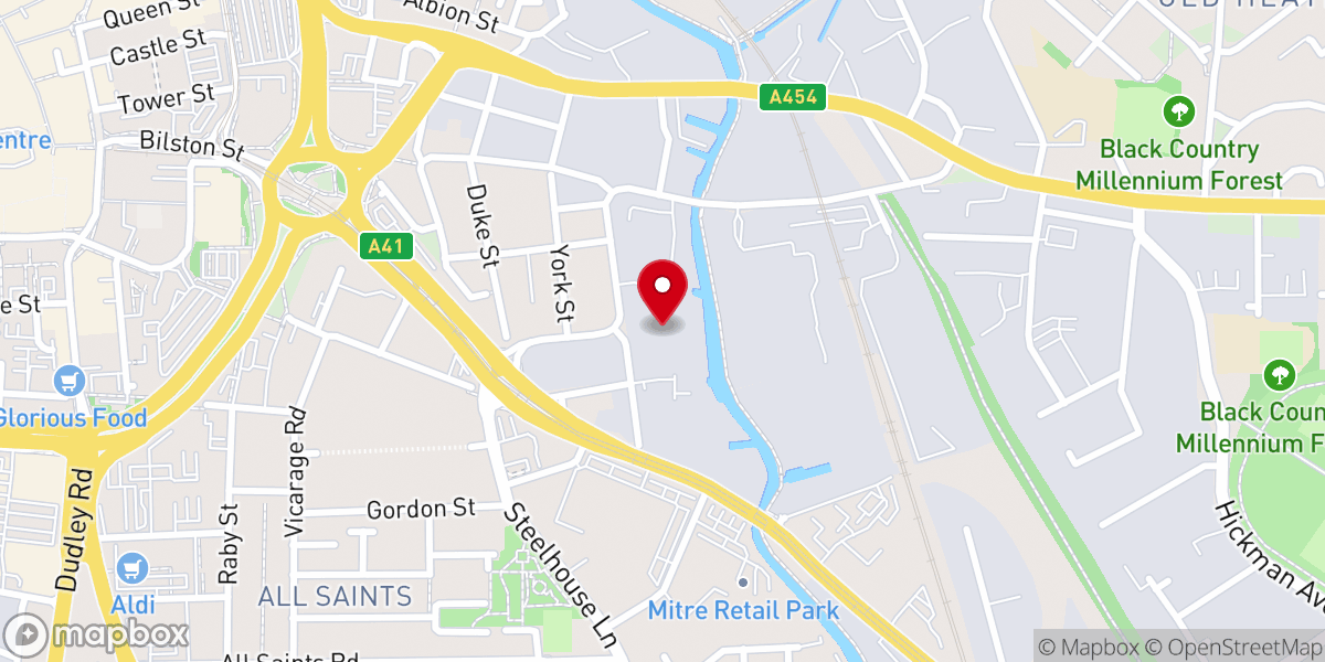 Map showing location of Celestial Church of Christ God's Covenant Parish Wolverhampton