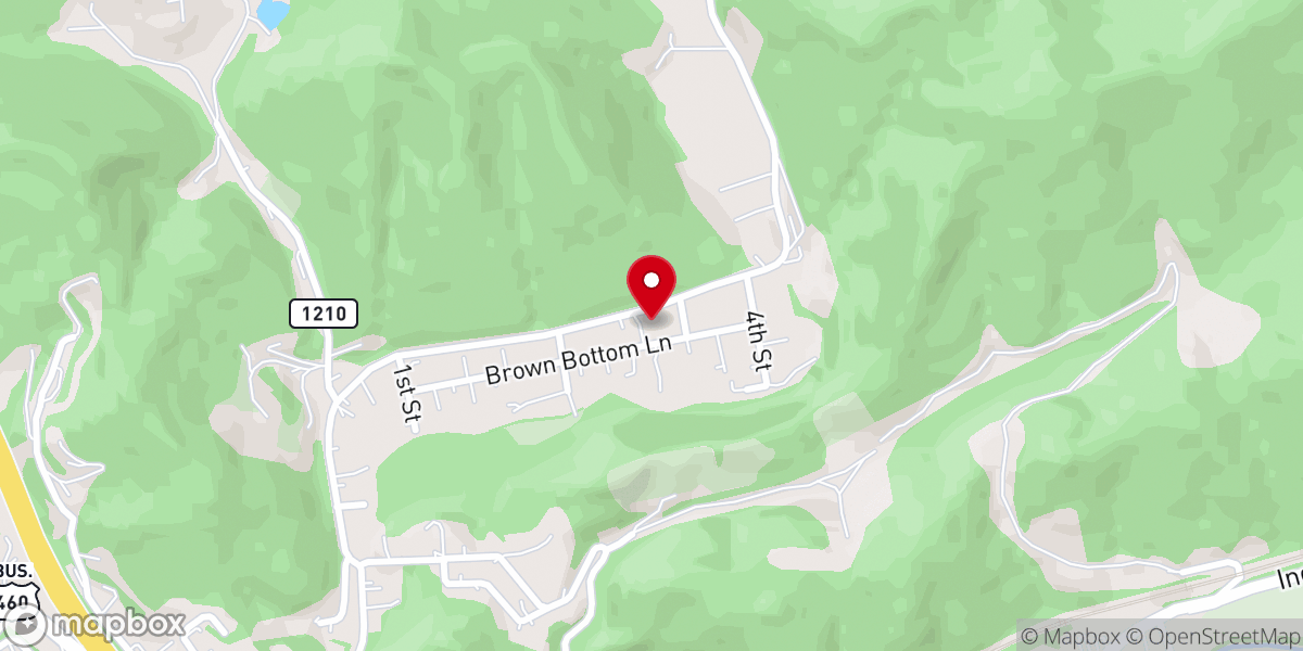 Map showing location of Zion Tabernacle Church