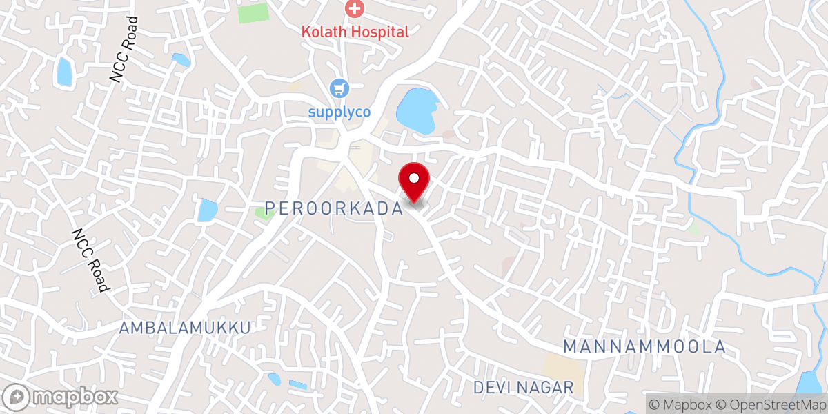 Map showing location of IPC Faith Centre Church, Peroorkada