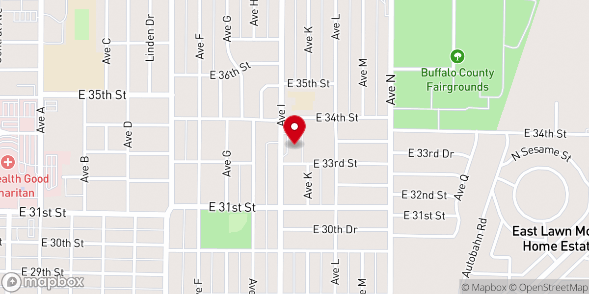 Map showing location of Living Faith Fellowship