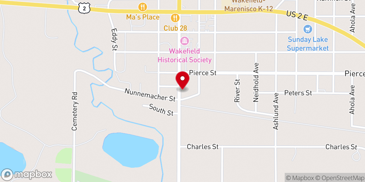 Map showing location of Grace Baptist Church