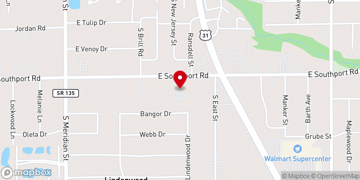 Map showing location of Trinity Southern Baptist Church
