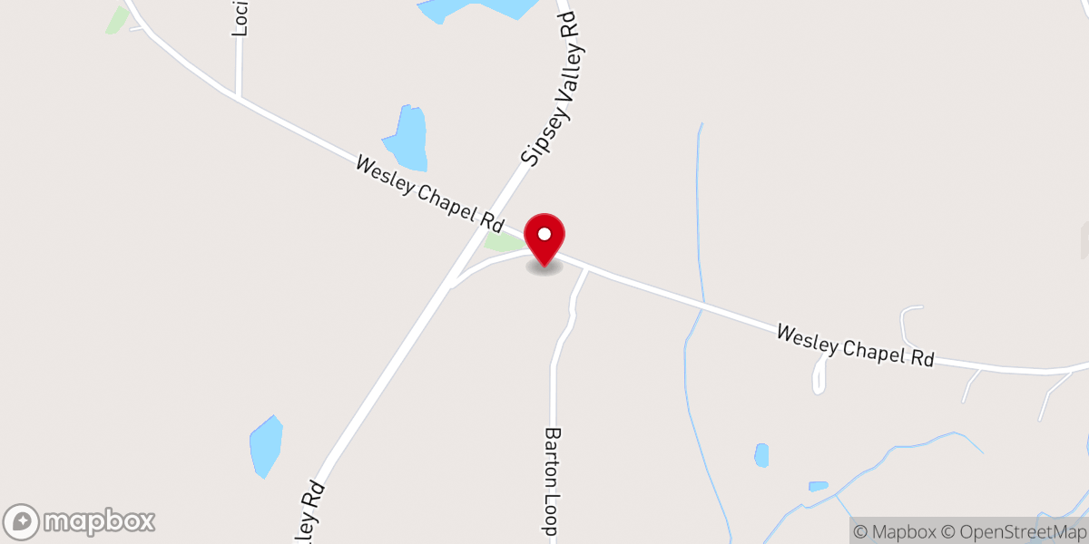 Map showing location of Wesley Chapel United Methodist Church