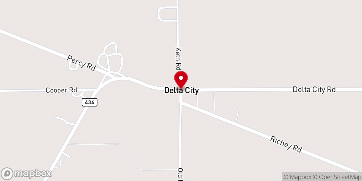 Map showing location of Delta City