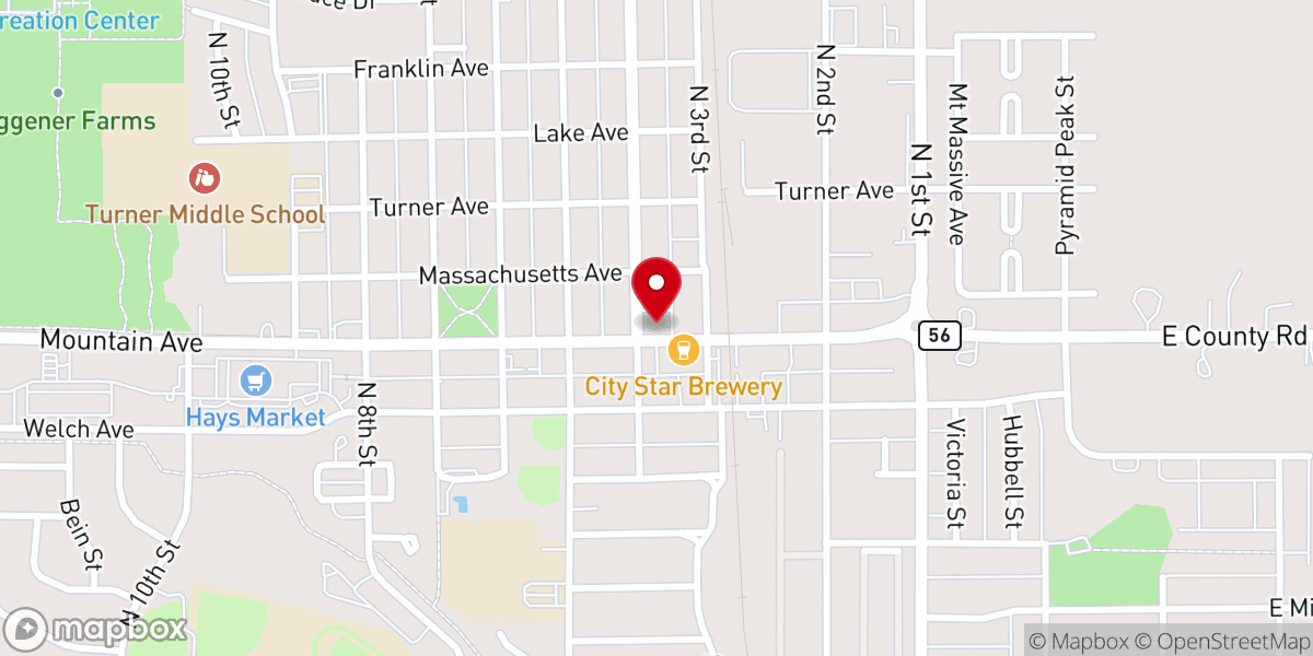 Map showing location of Berthoud Foursquare Church