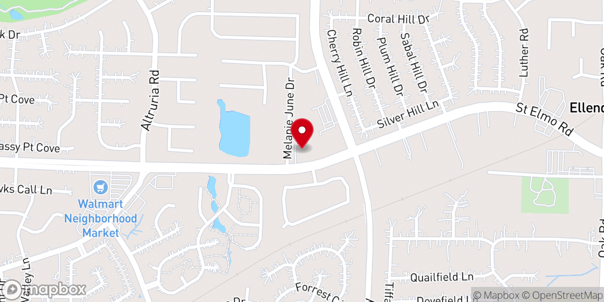 Map showing location of Harmony Church of Bartlett