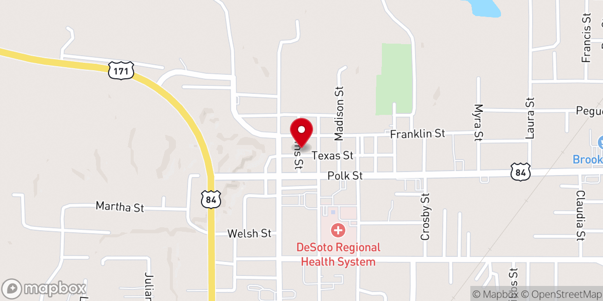 Map showing location of Desoto Parish Child Support