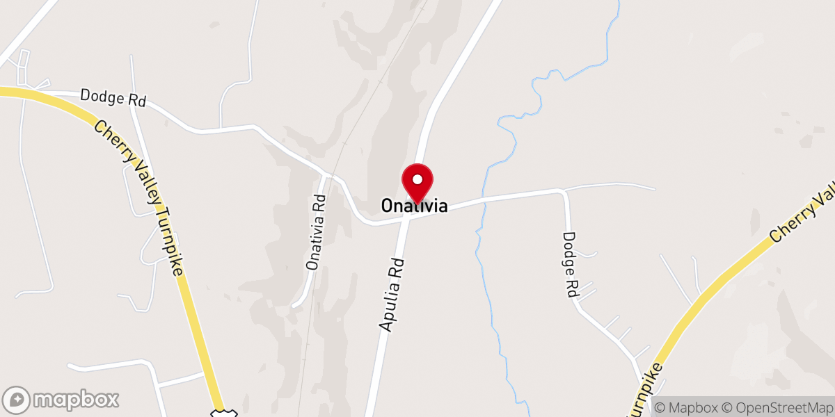 Map showing location of Onativia UM Church