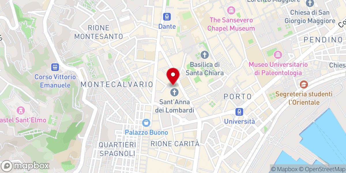 Map showing location of Cappella Piccolomini di Napoli