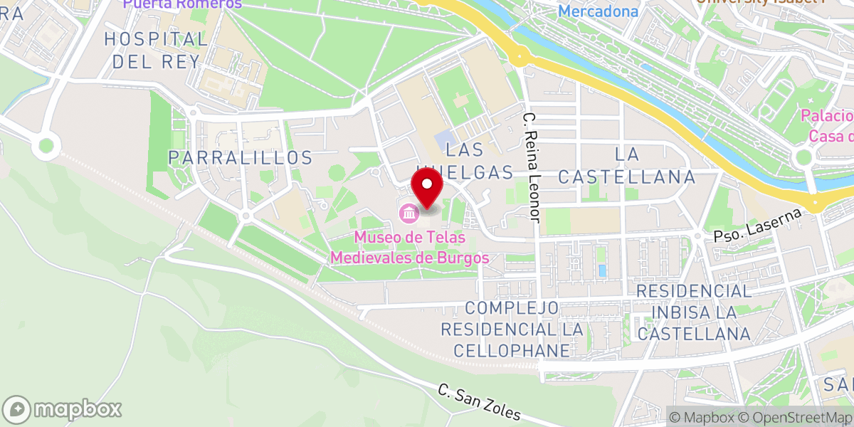 Map showing location of Monasterio de Santa María la Real de las Huelgas
