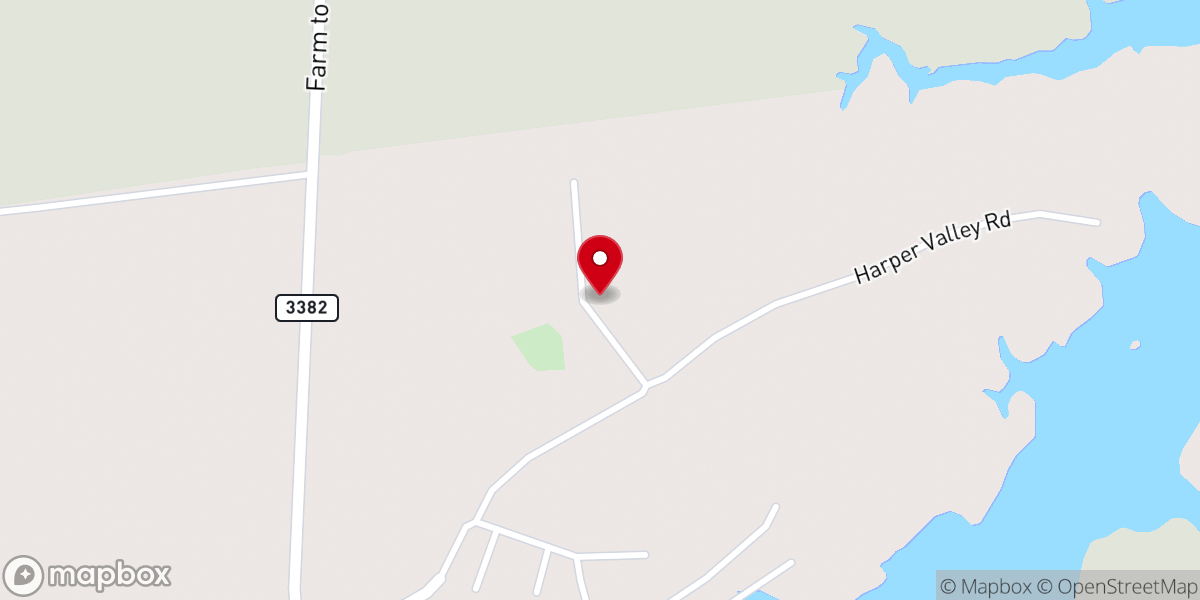 Map showing location of Harpers Chapel