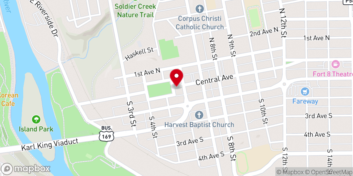 Map showing location of Pathfinders Church