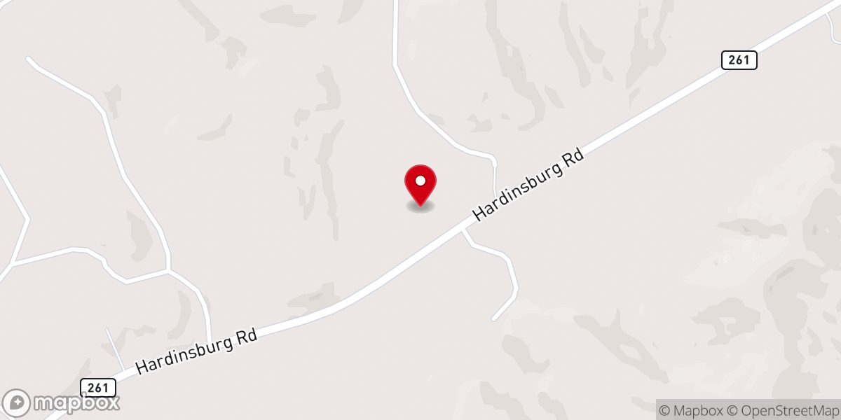 Map showing location of East Fork Church