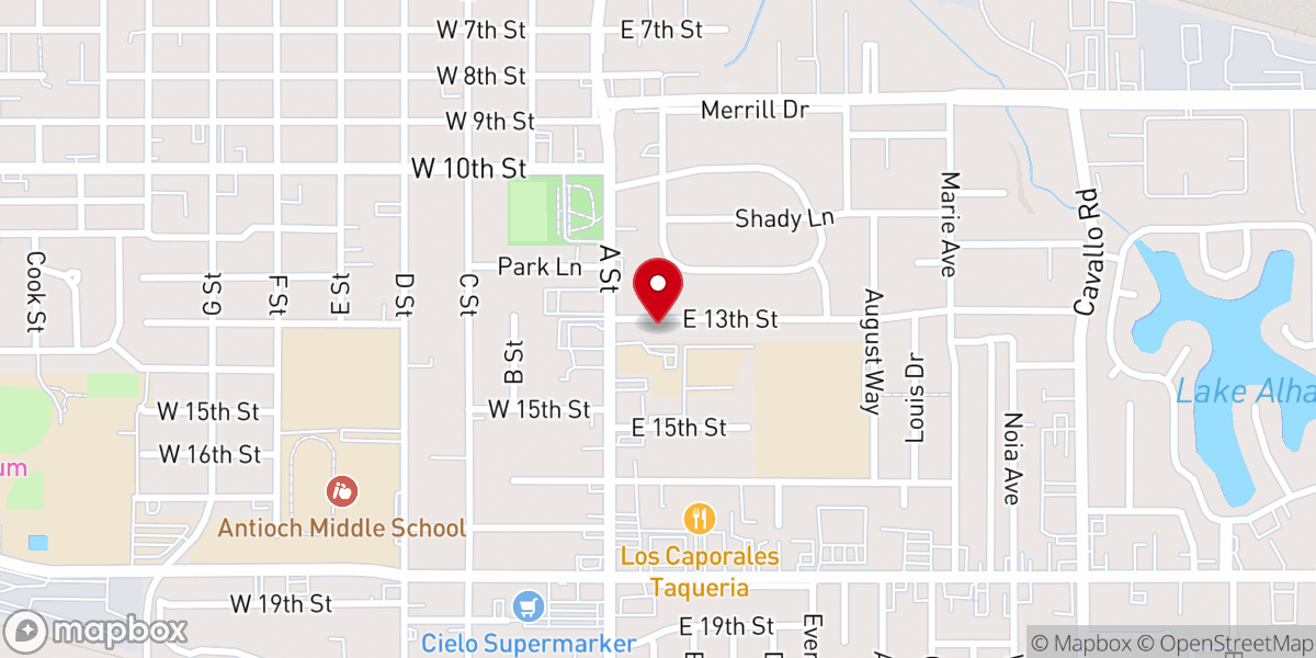 Map showing location of Holy Rosary Church Antioch Youth