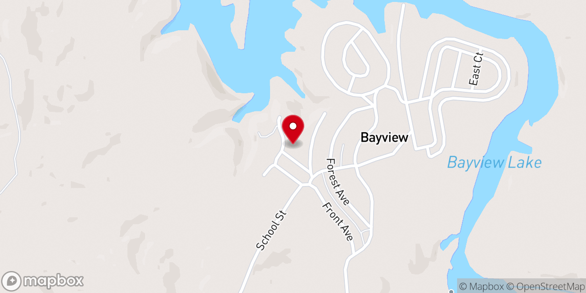 Map showing location of Bayview United Methodist Church
