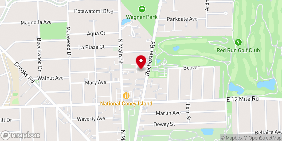 Map showing location of Central Oaks Community Church