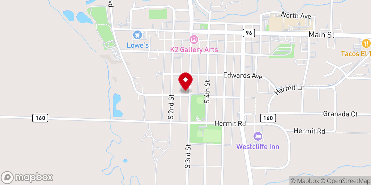 Map showing location of Hope Lutheran Church